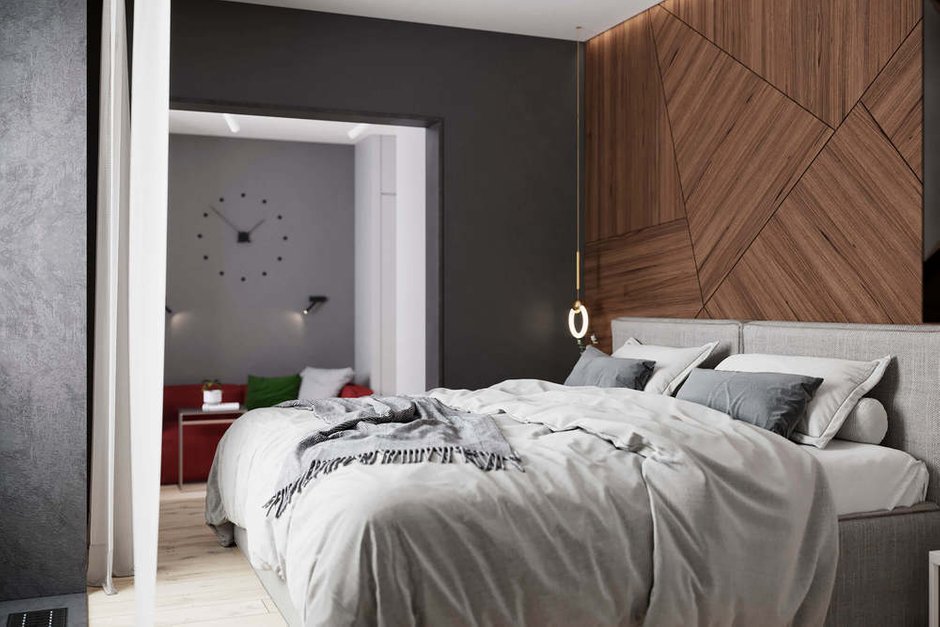 Фотография: Спальня в стиле Минимализм, Квартира, Проект недели, Geometrium, Более 90 метров, Kronospan – фото на INMYROOM
