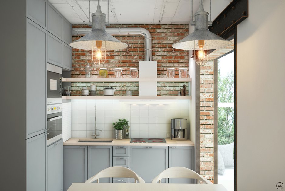 Фотография: Кухня и столовая в стиле Лофт, Эклектика, Квартира, Проект недели, ИКЕА, Circle Line – фото на INMYROOM