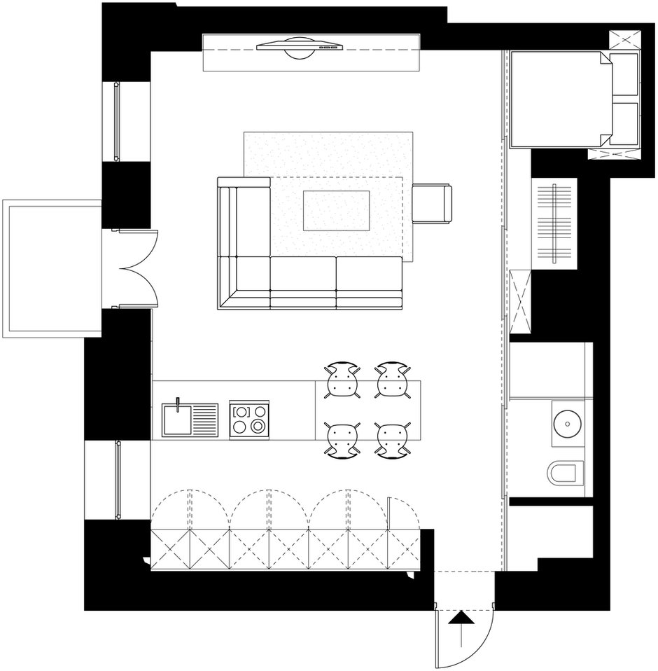 Фотография: Планировки в стиле , Малогабаритная квартира, Квартира, Дома и квартиры, Перепланировка – фото на INMYROOM