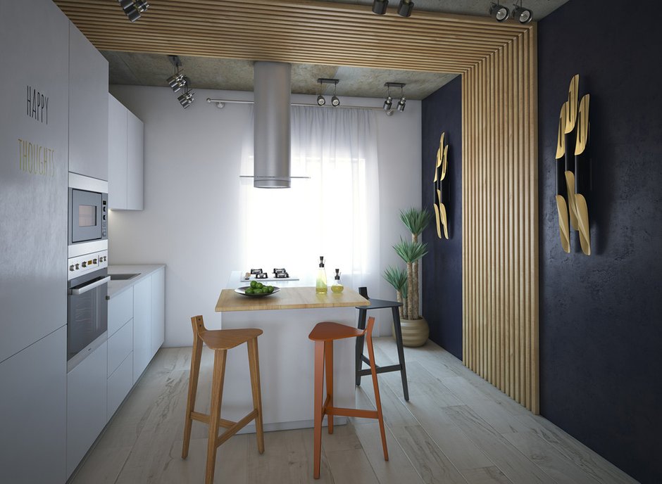 Фотография: Кухня и столовая в стиле Лофт, Современный, Квартира, Дома и квартиры – фото на INMYROOM
