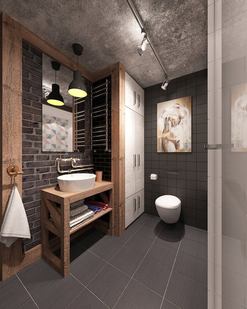 Фотография: Ванная в стиле Лофт, Квартира, Дома и квартиры, IKEA, Проект недели, Cosmorelax – фото на INMYROOM
