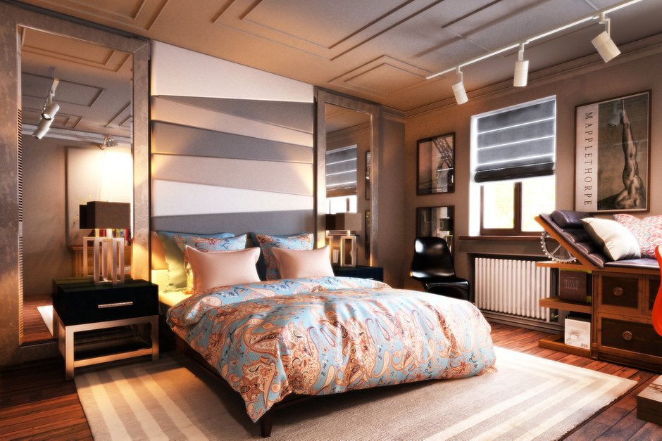 Фотография: Спальня в стиле Лофт, Квартира, Дома и квартиры – фото на INMYROOM