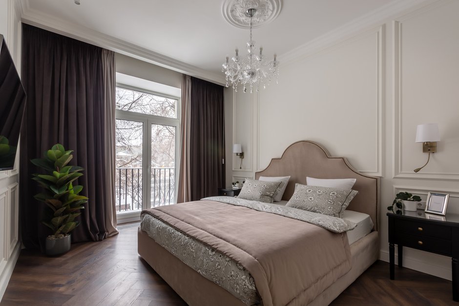 Фотография: Спальня в стиле Классический, Квартира, Проект недели, Москва, 2 комнаты, 60-90 метров, Muzahouse – фото на INMYROOM