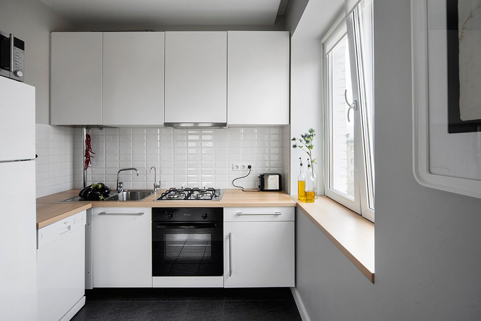 Фотография: Кухня и столовая в стиле Современный, Малогабаритная квартира, Квартира, Дома и квартиры, IKEA, Проект недели, Хрущевка – фото на INMYROOM