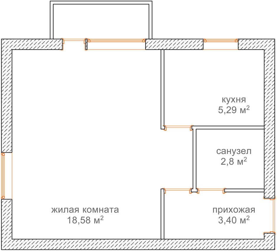 Фотография: Гостиная в стиле Современный, Малогабаритная квартира, Квартира, Планировки, Перепланировка, Кирпичный дом, 1 комната, до 40 метров – фото на INMYROOM