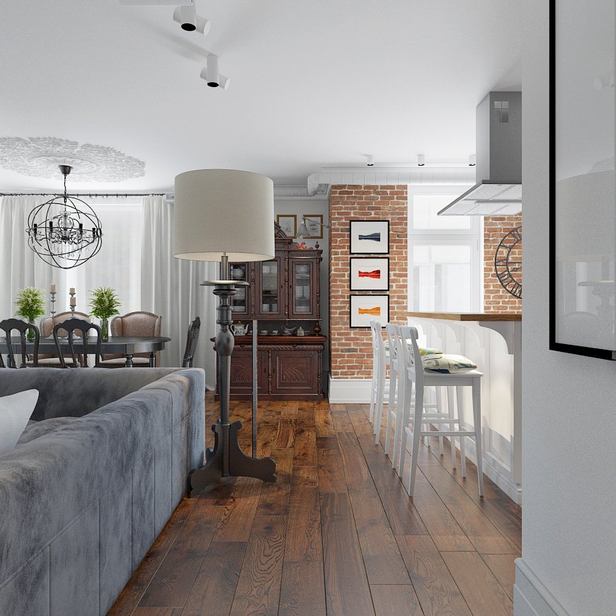 Фотография: Кухня и столовая в стиле Эклектика, Лофт, Квартира, Дома и квартиры – фото на INMYROOM