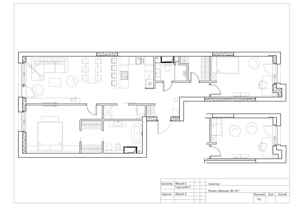Фотография: Планировки в стиле , Квартира, Проект недели, Geometrium, Монолитный дом, 3 комнаты, 60-90 метров, ЖК «Арт Casa Luna» – фото на INMYROOM