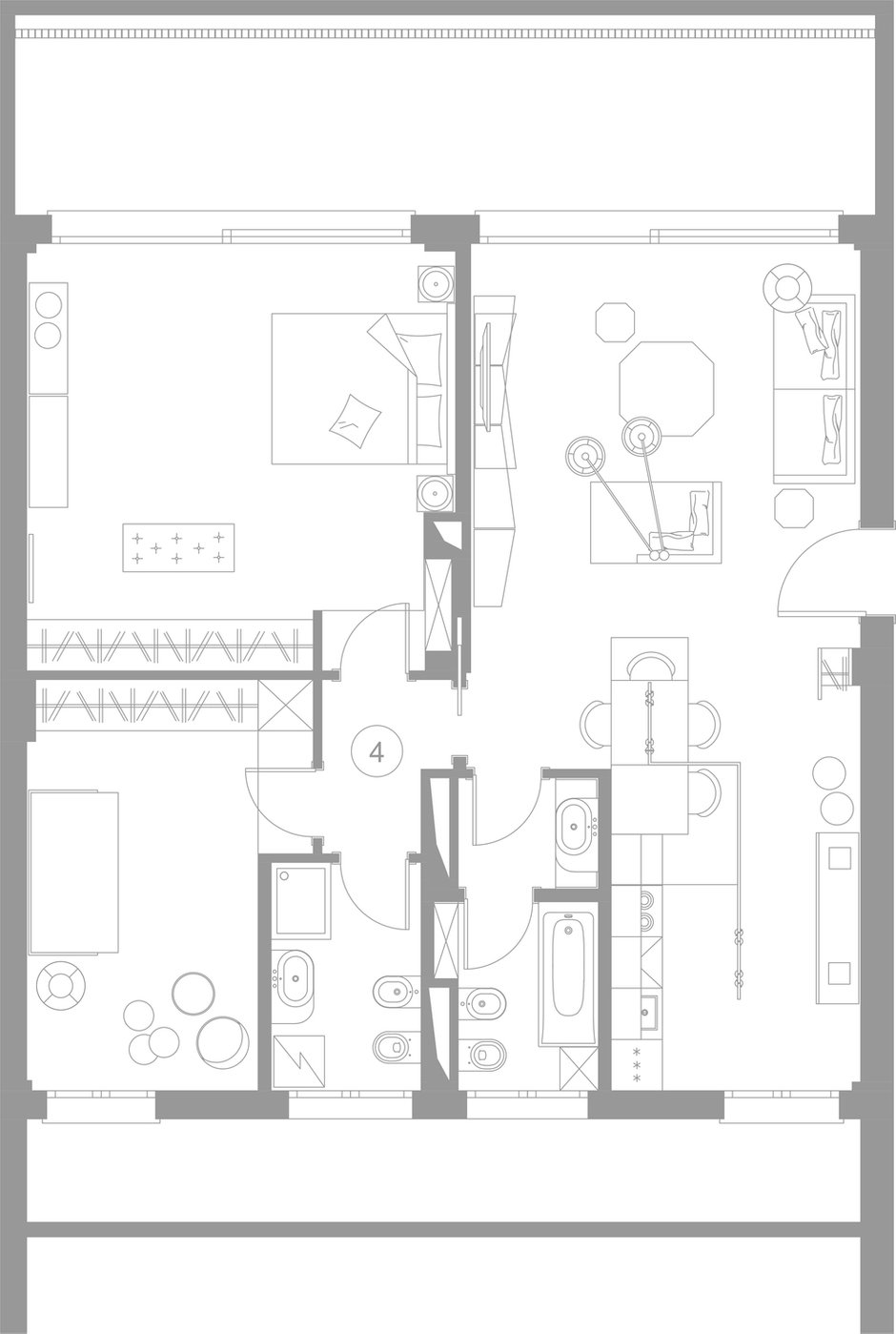 Фотография: Планировки в стиле , Квартира, Италия, Проект недели, 3 комнаты, Более 90 метров, Студия TS Design – фото на INMYROOM