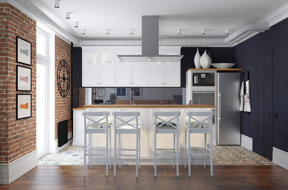 Фотография: Кухня и столовая в стиле Лофт, Квартира, Дома и квартиры – фото на INMYROOM