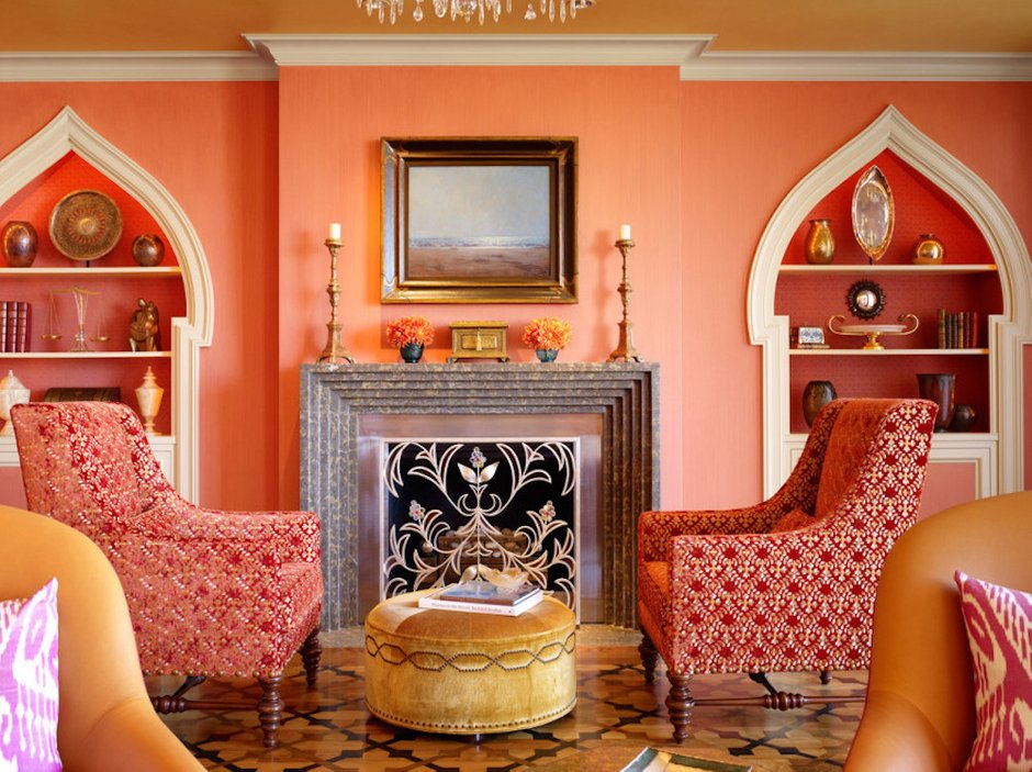 Фотография: Гостиная в стиле Восточный, Декор интерьера, Дизайн интерьера, Цвет в интерьере, Dulux, Оранжевый, ColourFutures – фото на INMYROOM