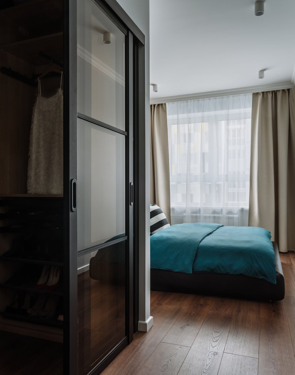 Фотография: Спальня в стиле Современный, Квартира, Проект недели, 2 комнаты, 60-90 метров, Люберцы, Евгения Пестова – фото на INMYROOM