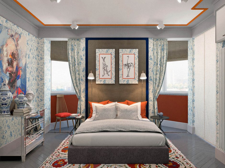 Фотография: Спальня в стиле Современный, Эклектика, Классический, Квартира, Проект недели – фото на INMYROOM