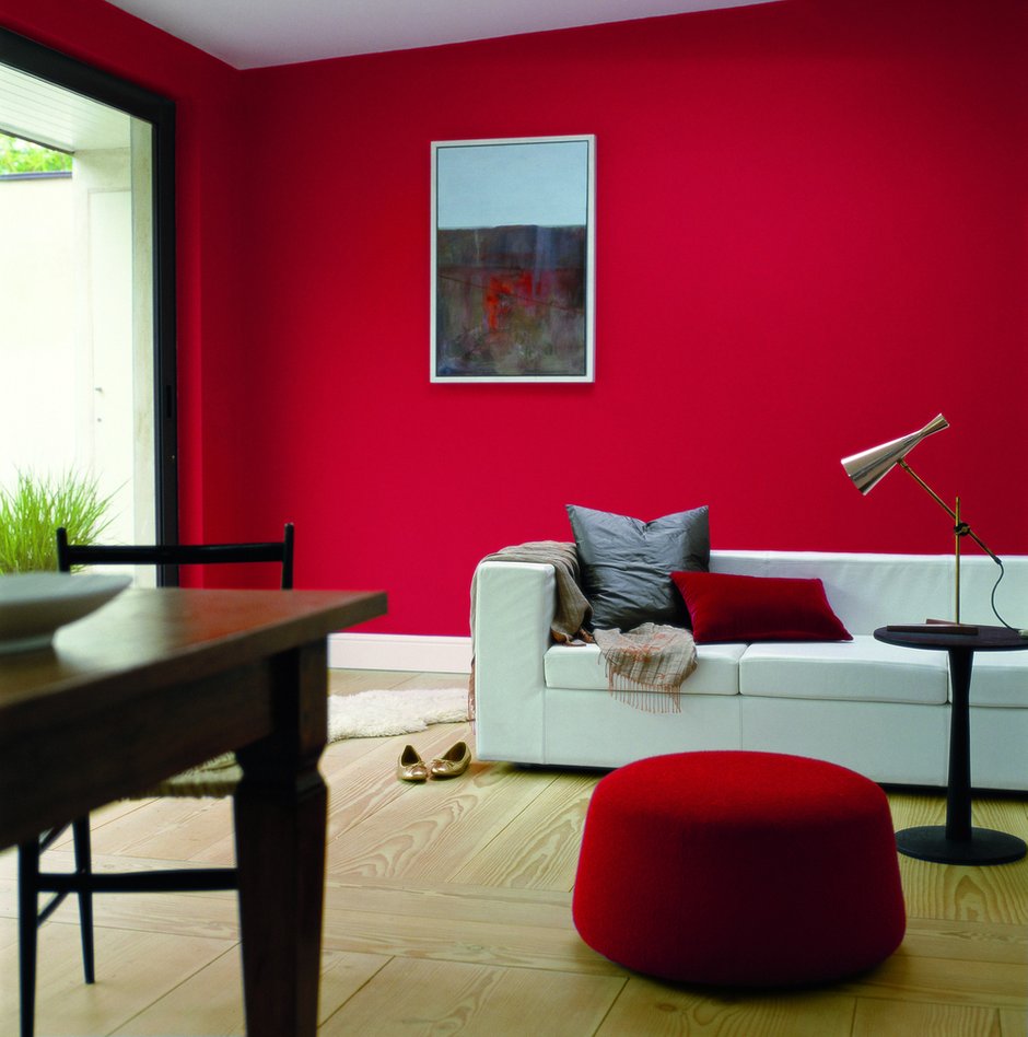 Фотография: Гостиная в стиле Современный, Декор интерьера, Дизайн интерьера, Цвет в интерьере, Красный – фото на INMYROOM