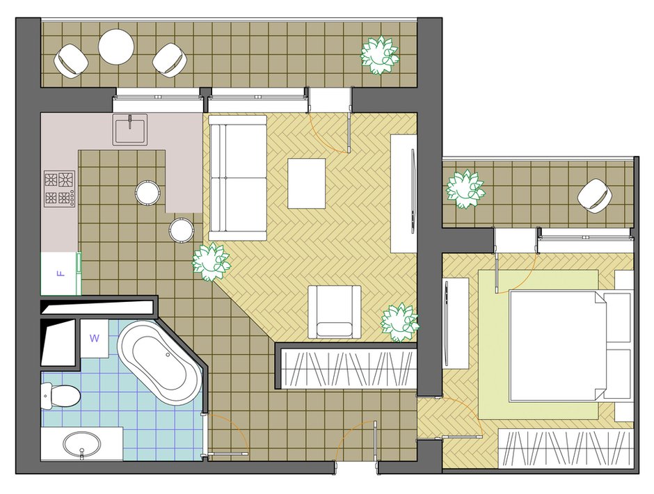 Фотография: Планировки в стиле , Квартира, Дома и квартиры, Перепланировка, И-522А – фото на INMYROOM