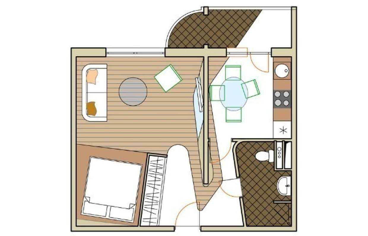 Дизайн однокомнатной квартиры п 111м