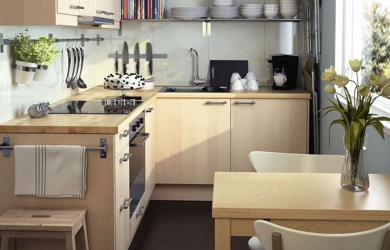 расстановка кухонной мебели в маленькой кухне